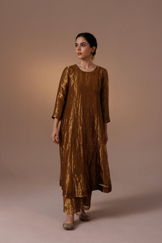 Noor Tissue Kurta Set - Gold