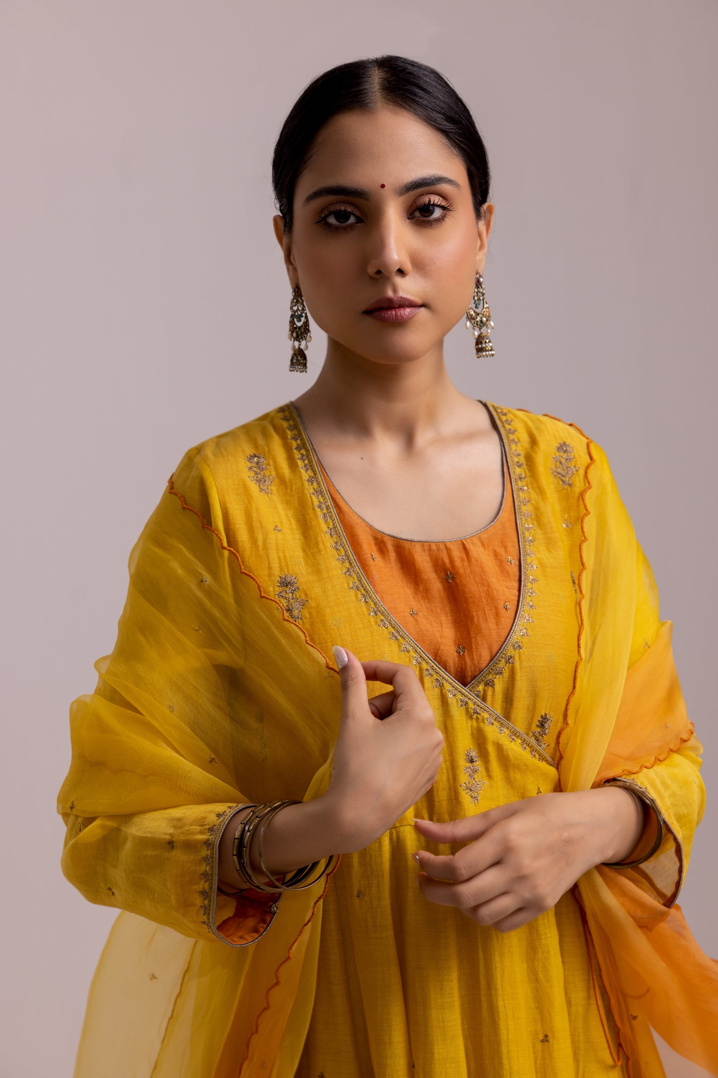 Ruhana Anarkali Set Mustard Yellow