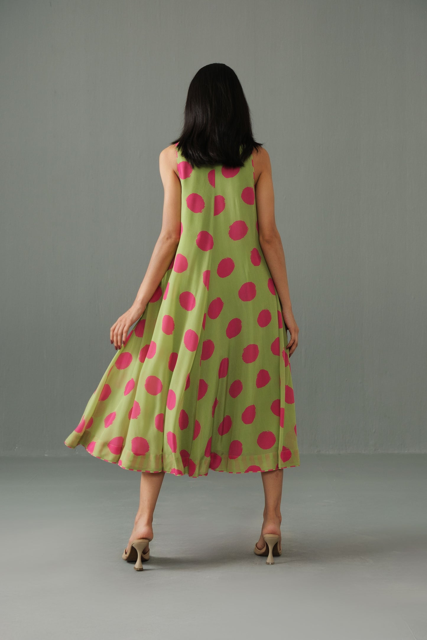 Orchid Polka Dress Green
