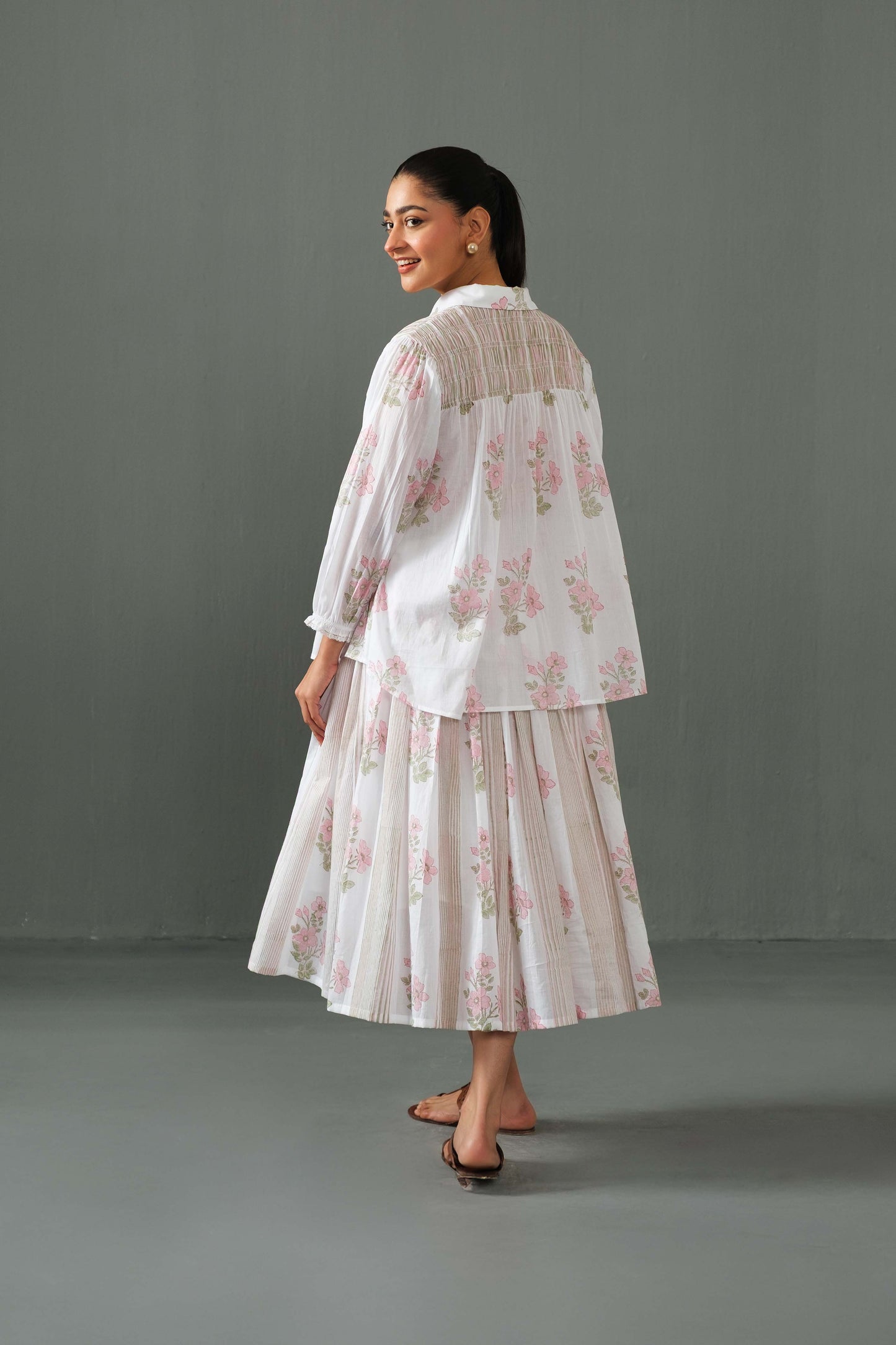Mary Block print Co-ord set Pink Floral