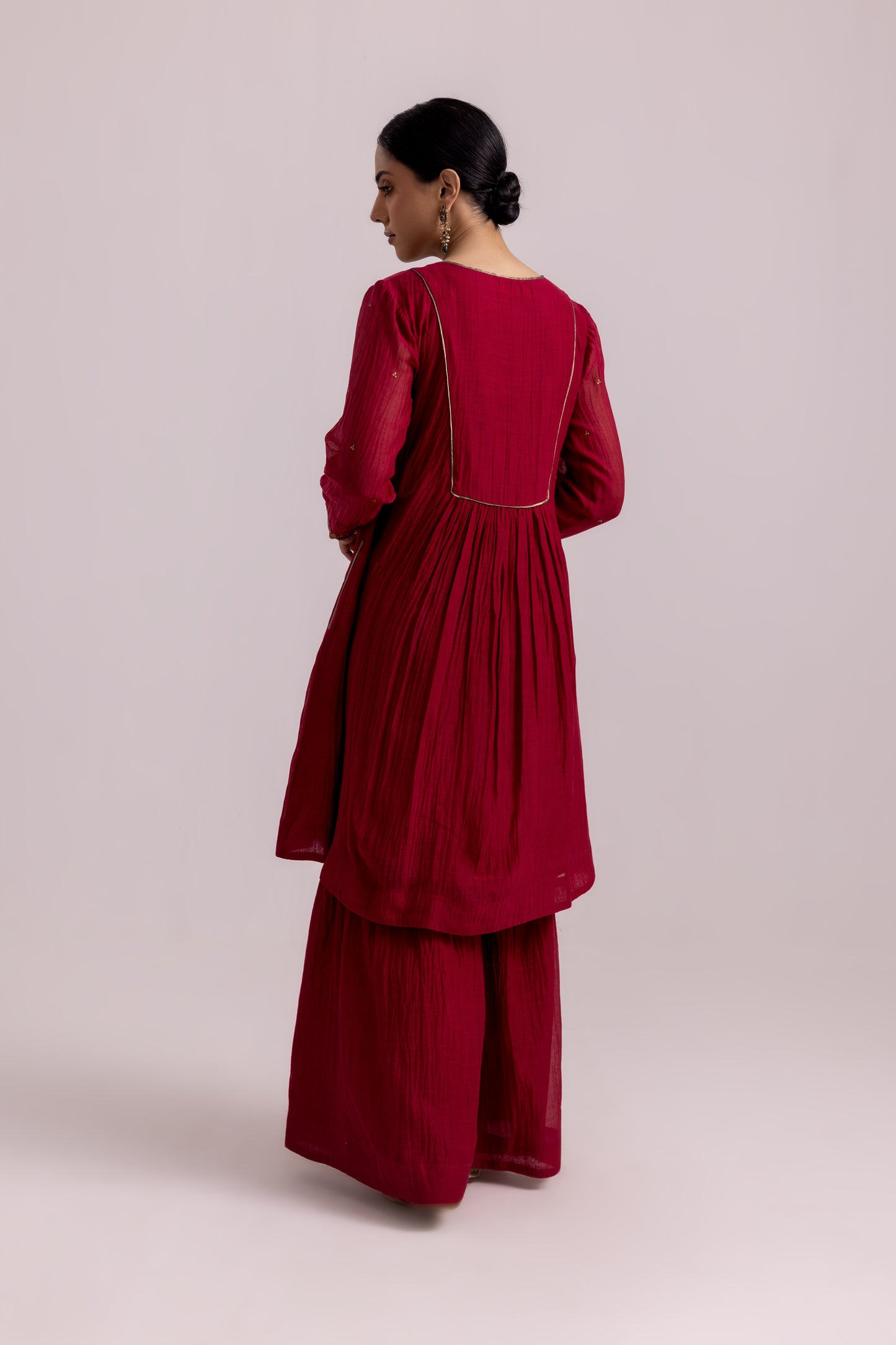 Rimi Sharara Dupatta Set Red