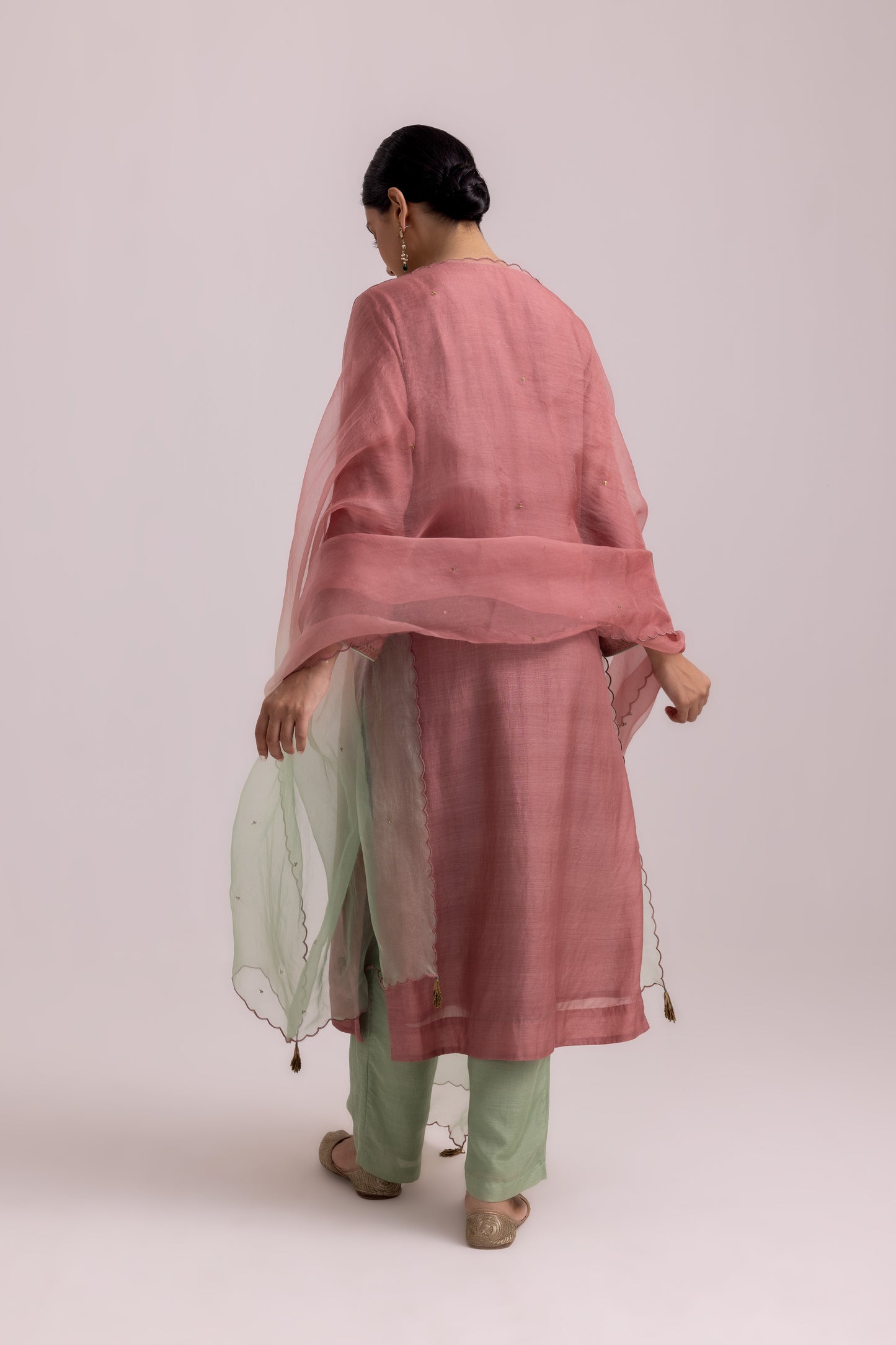 Veena Kurta Dupatta Set Dusty Pink