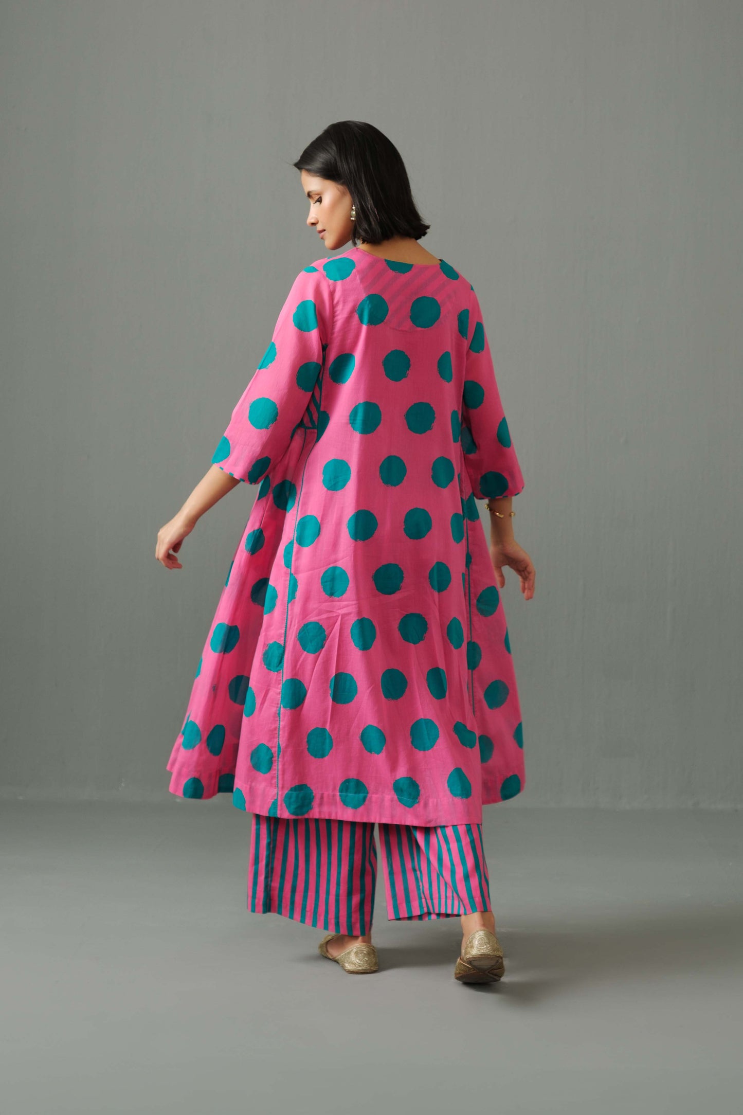 Sagarika polka dot kurta set Pink