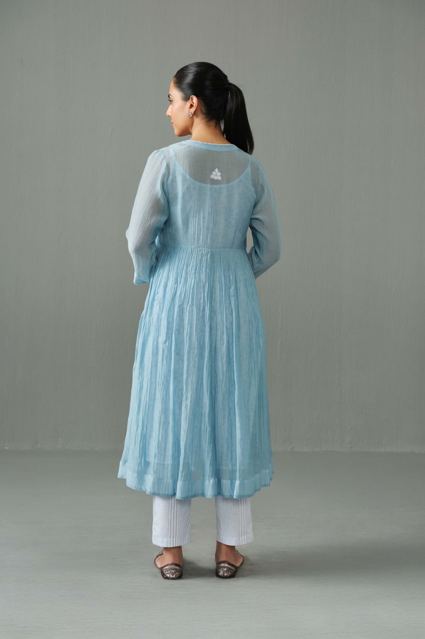 Charlotte Overlay kurta set blue