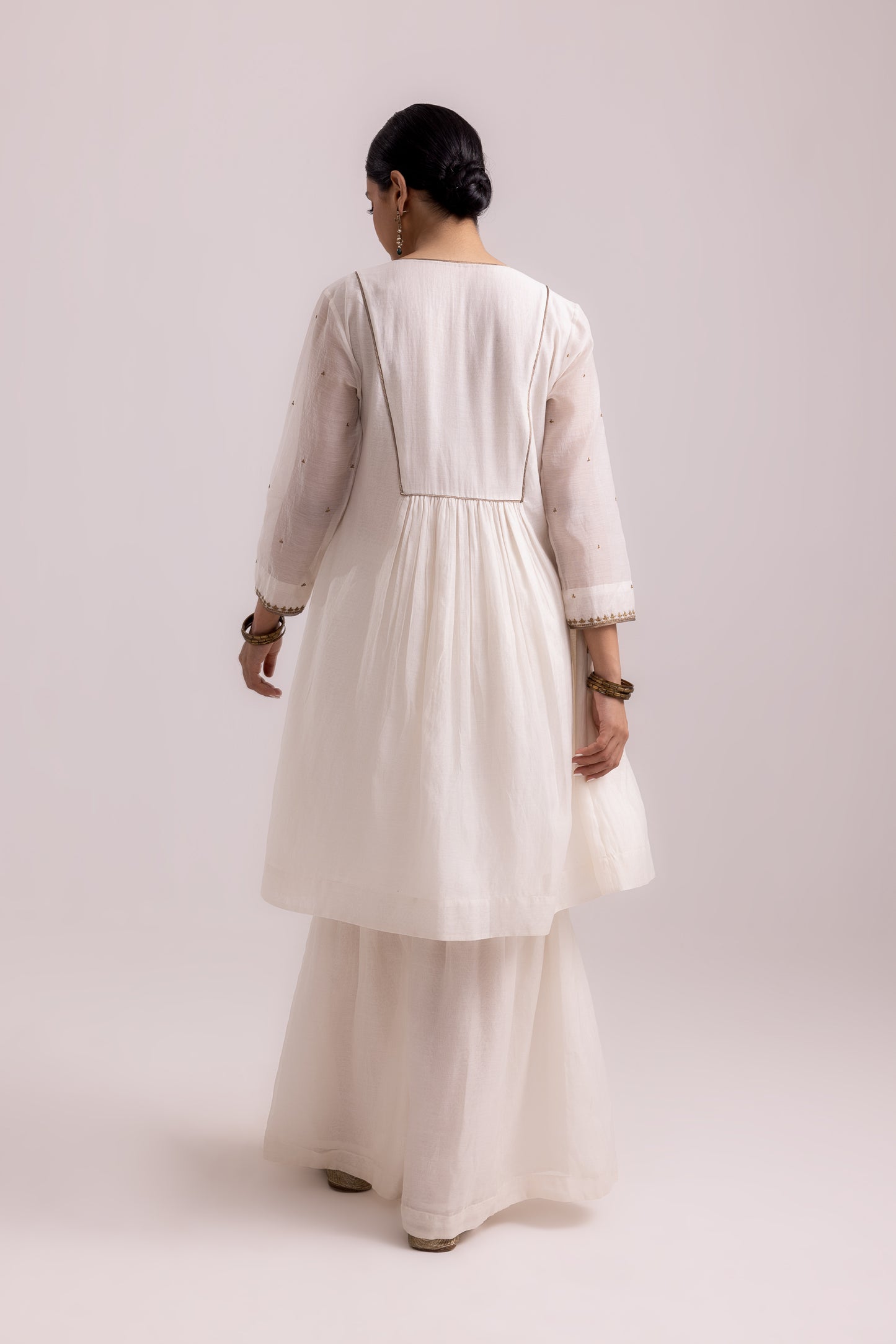 Rimi Sharara Dupatta Set White