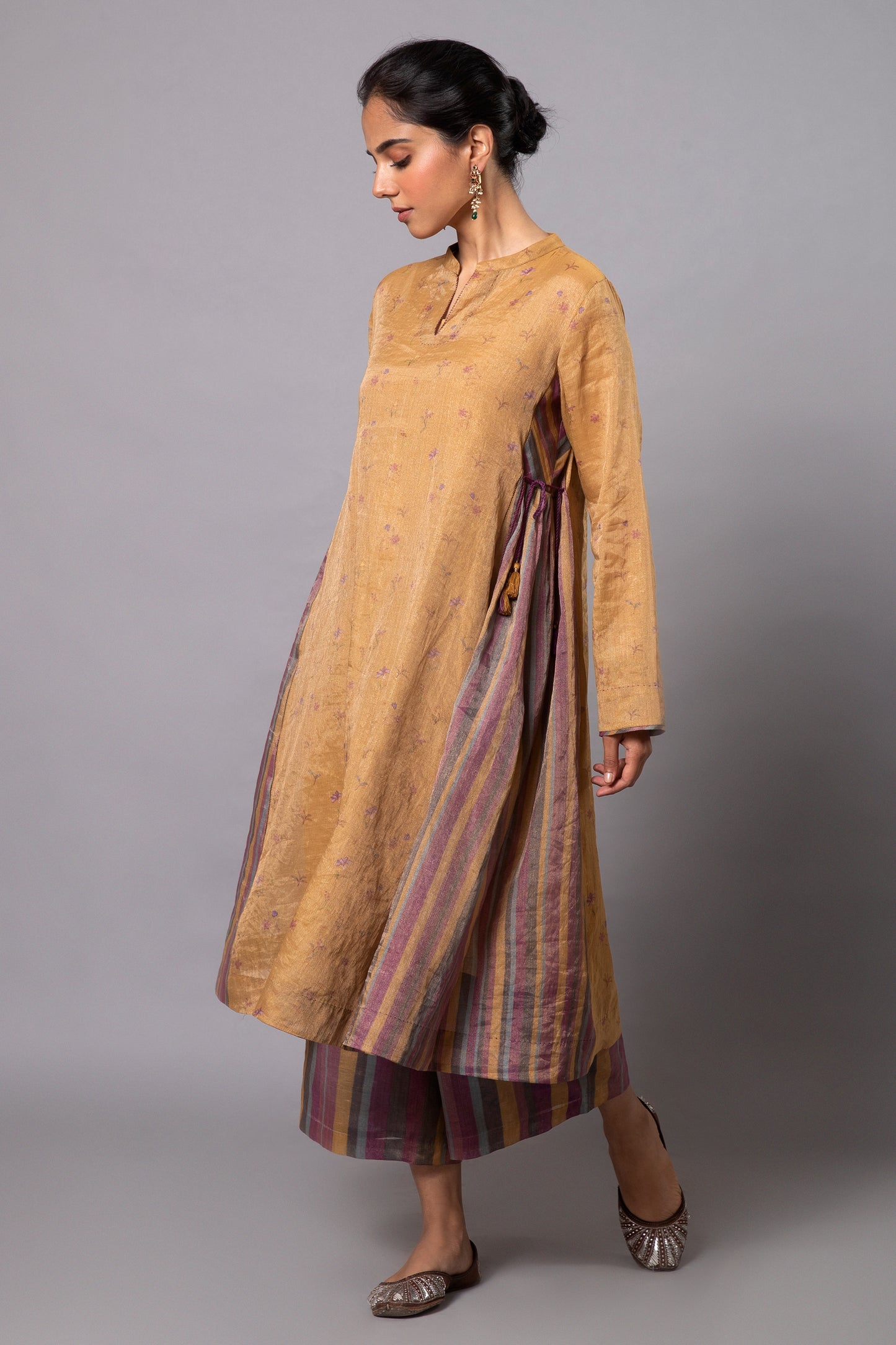 Kavya Tissue Kurta Set of 2- Yellow