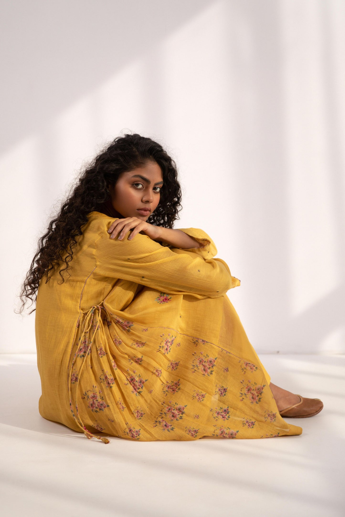 Kavya Rose Kurta Set of 2 (Yellow)