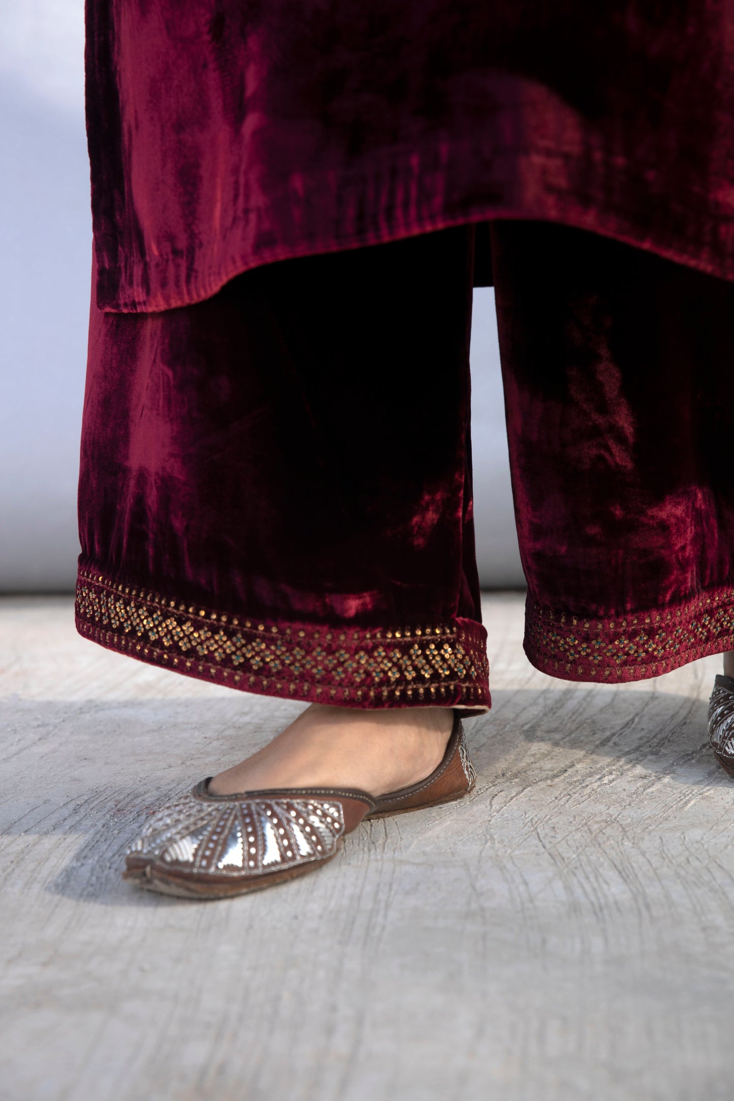 Yasmin Velvet Kurta set of 3