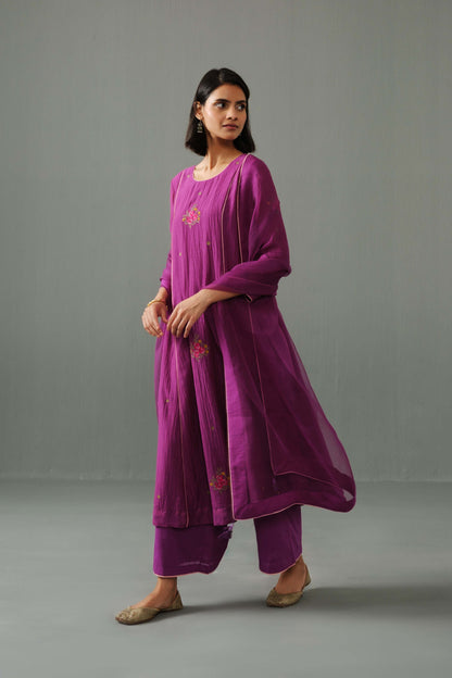 Noor Kurta Set Purple aubergine