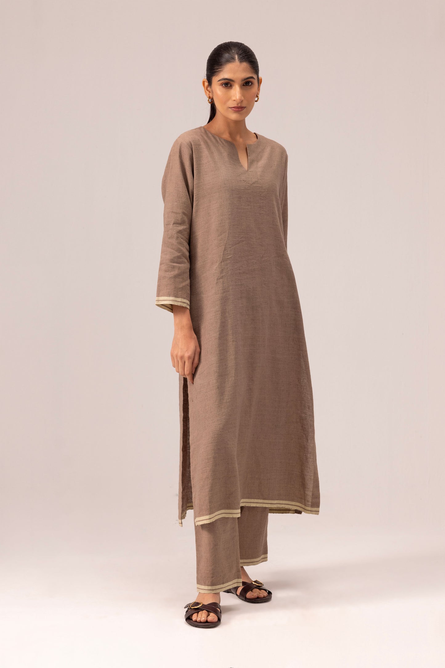 Riya Kurta Set Brown