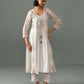 Olivia Block Print Overlay kurta set White