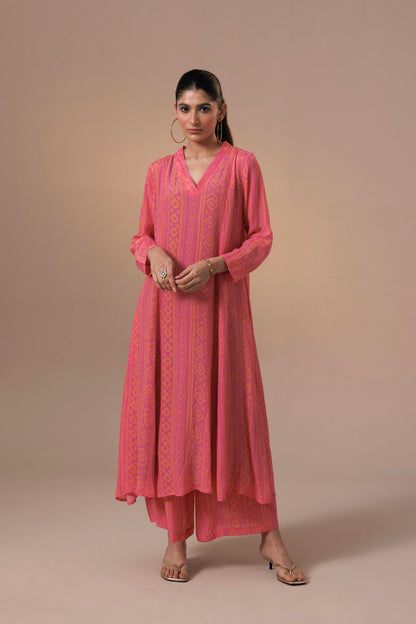 Thea Kurta Set - Peach