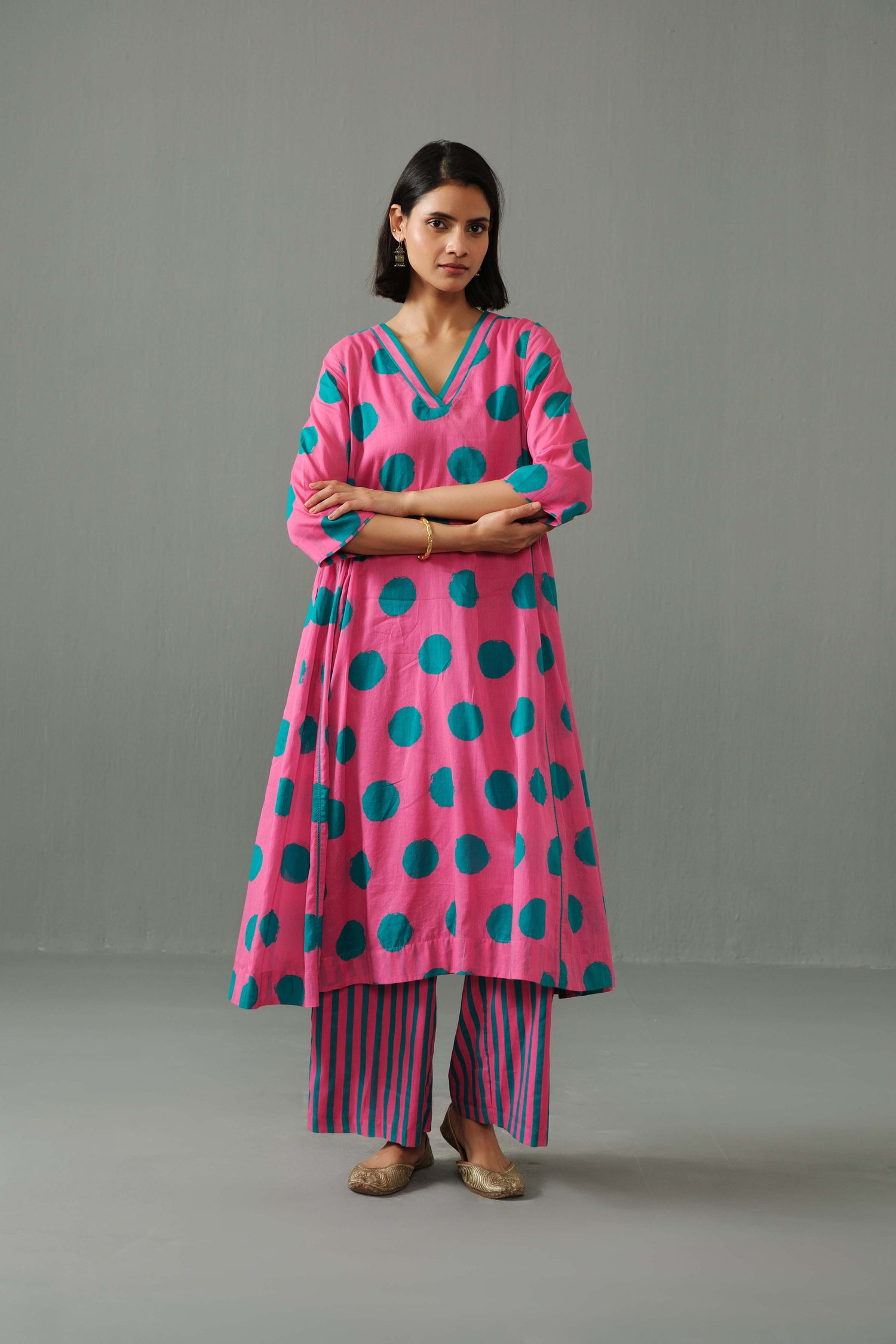 Sagarika polka dot kurta set Pink