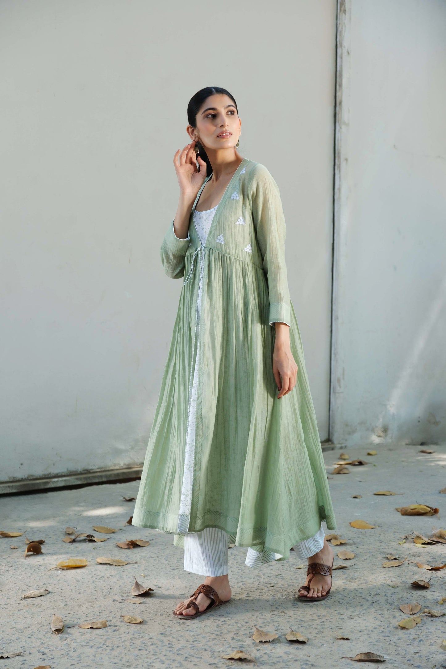 Charlotte Overlay kurta set Green