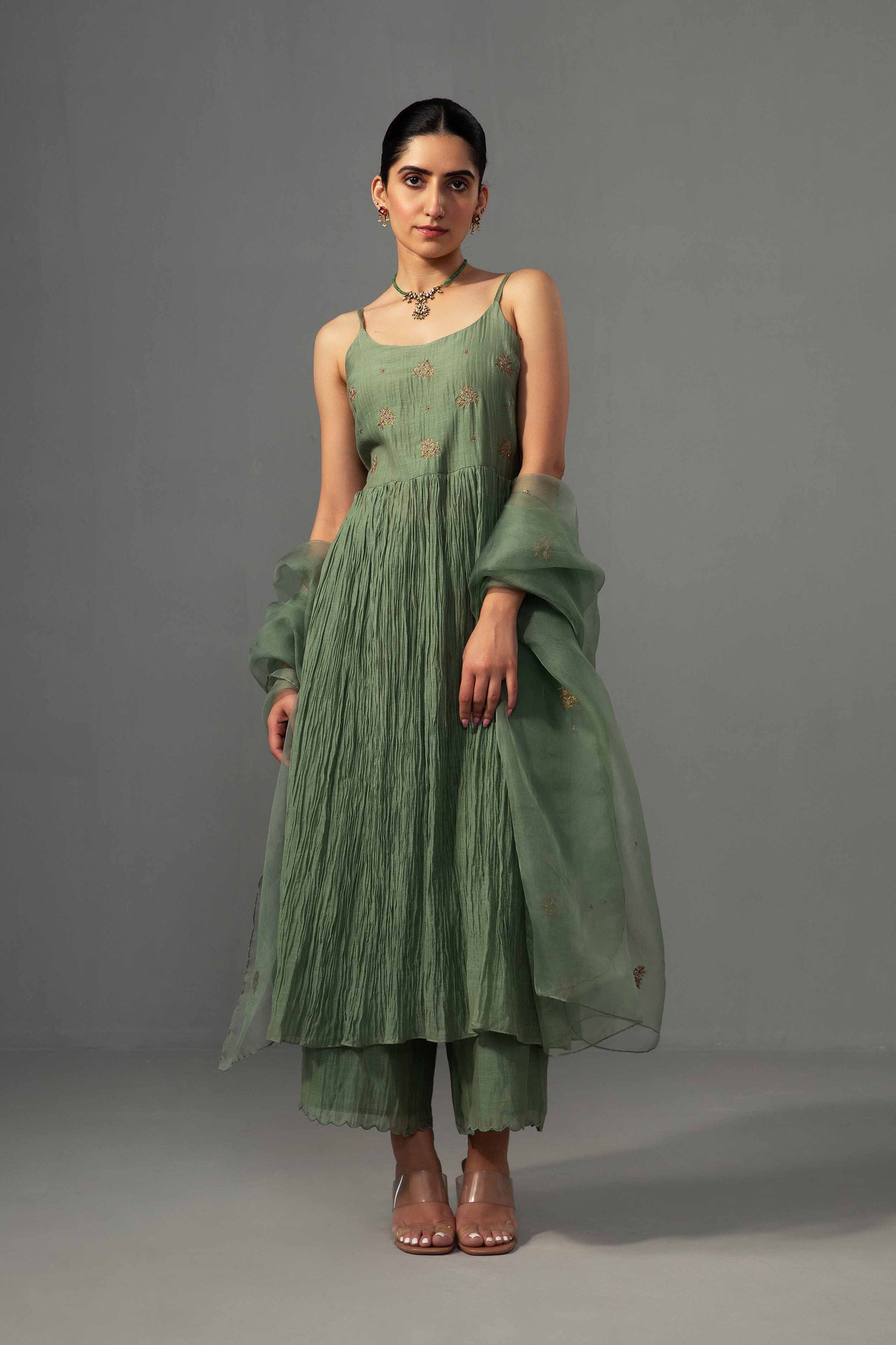 Roomani Ghera Set Sage Green