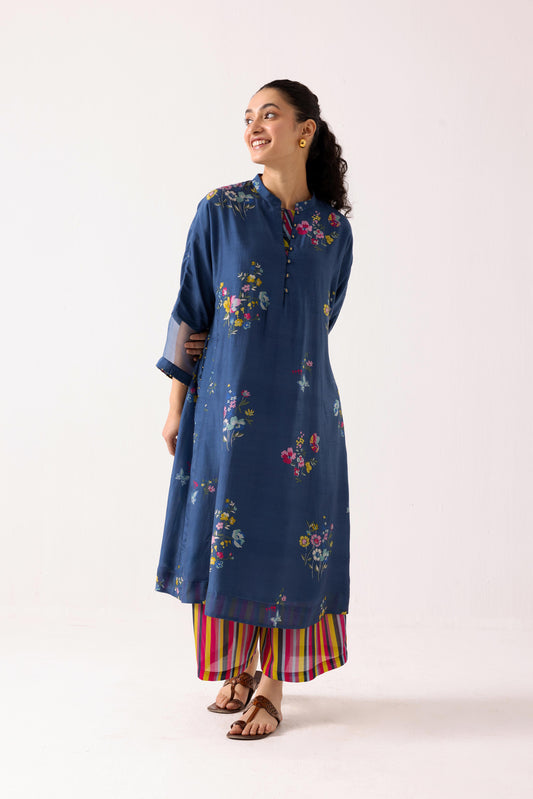 Juhi Kurta Set Blue