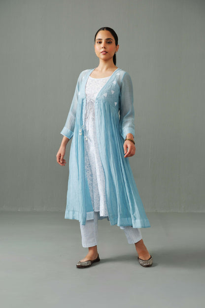 Charlotte Overlay kurta set blue