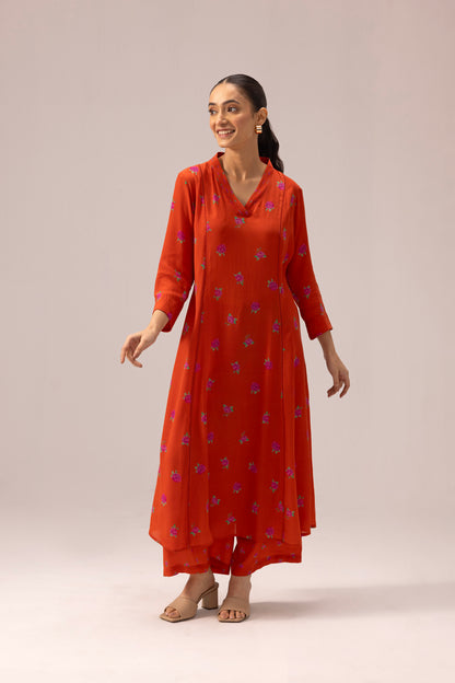 Thea Kurta Pant Set Orange