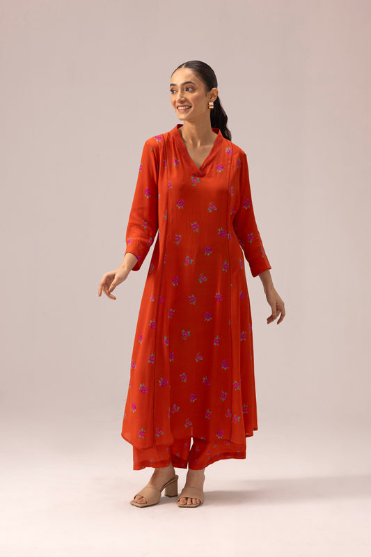 Thea Kurta Pant Set Orange