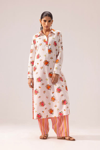 Deepika Kurta Pant Set White