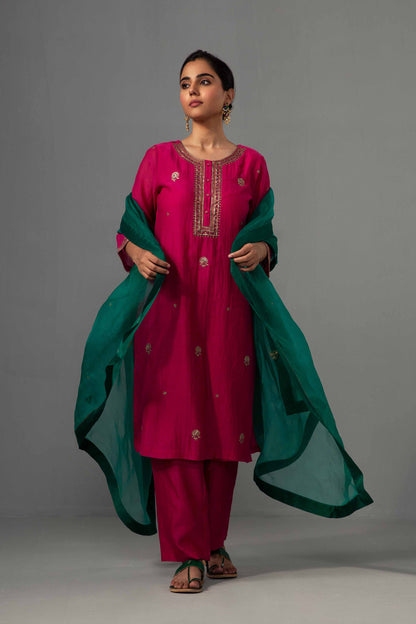 Ramya Kurta Dupatta Set Fuschia