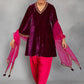 Zoya Kurta Salwar Dupatta Set Aubergine