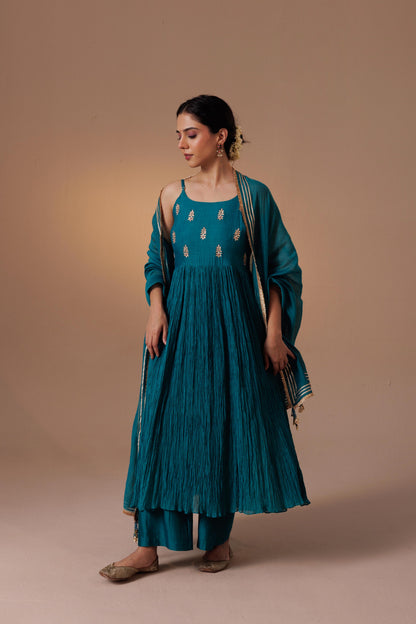 Roomani Kurta Set - Turquoise
