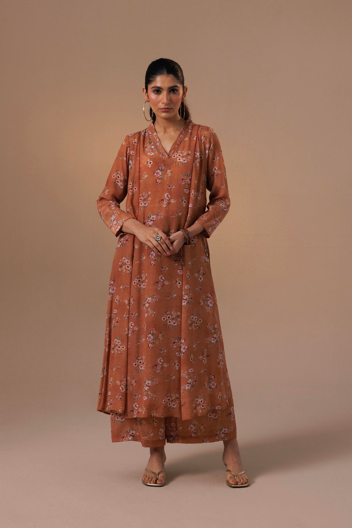Thea kurta set - Brown