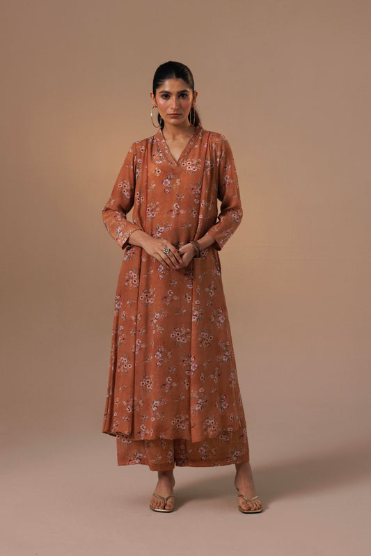 Thea kurta set - Brown