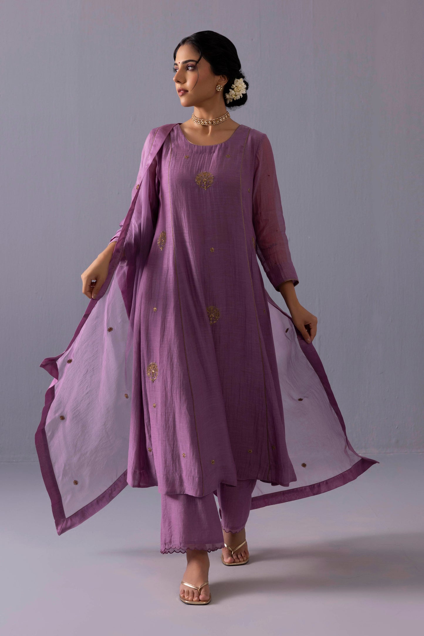 Noor Kurta Set Purple