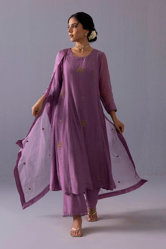 Noor Kurta Set Purple