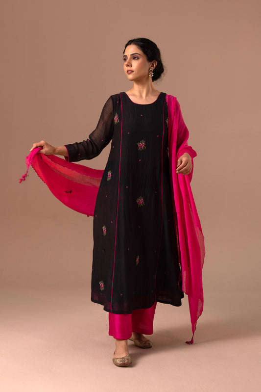 Noor Kurta Set - Black