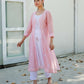 Olivia overlay kurta set pink