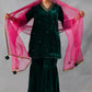 Karishma Kurta Sharara Dupatta Set Emerald Green