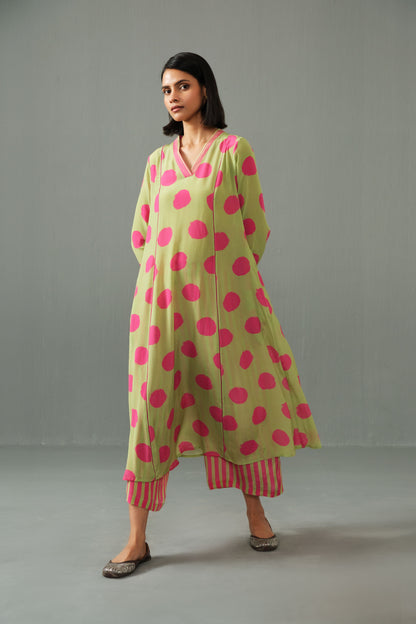 Thea Polka dot co-ord set Green