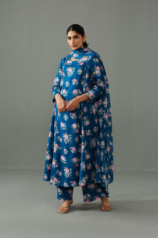 Noor Kurta Set Indigo Blue