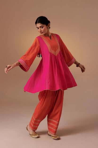 Ajooni Fashi Salwar Pink Orange
