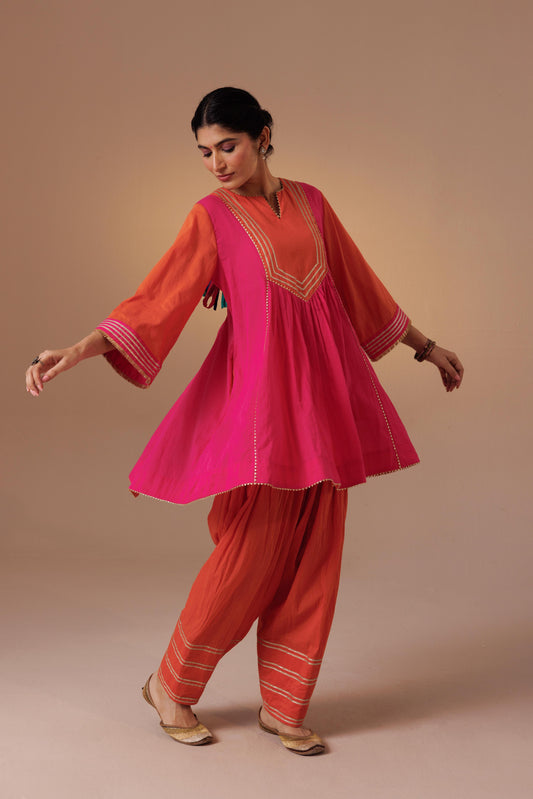 Ajooni Fashi Salwar Pink Orange