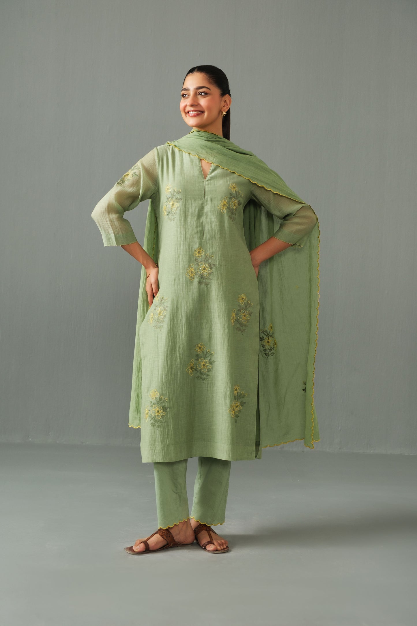 Ella Kurta Set Green