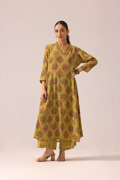Thea Kurta Pant Set Olive
