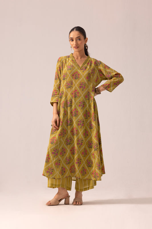 Thea Kurta Pant Set Olive