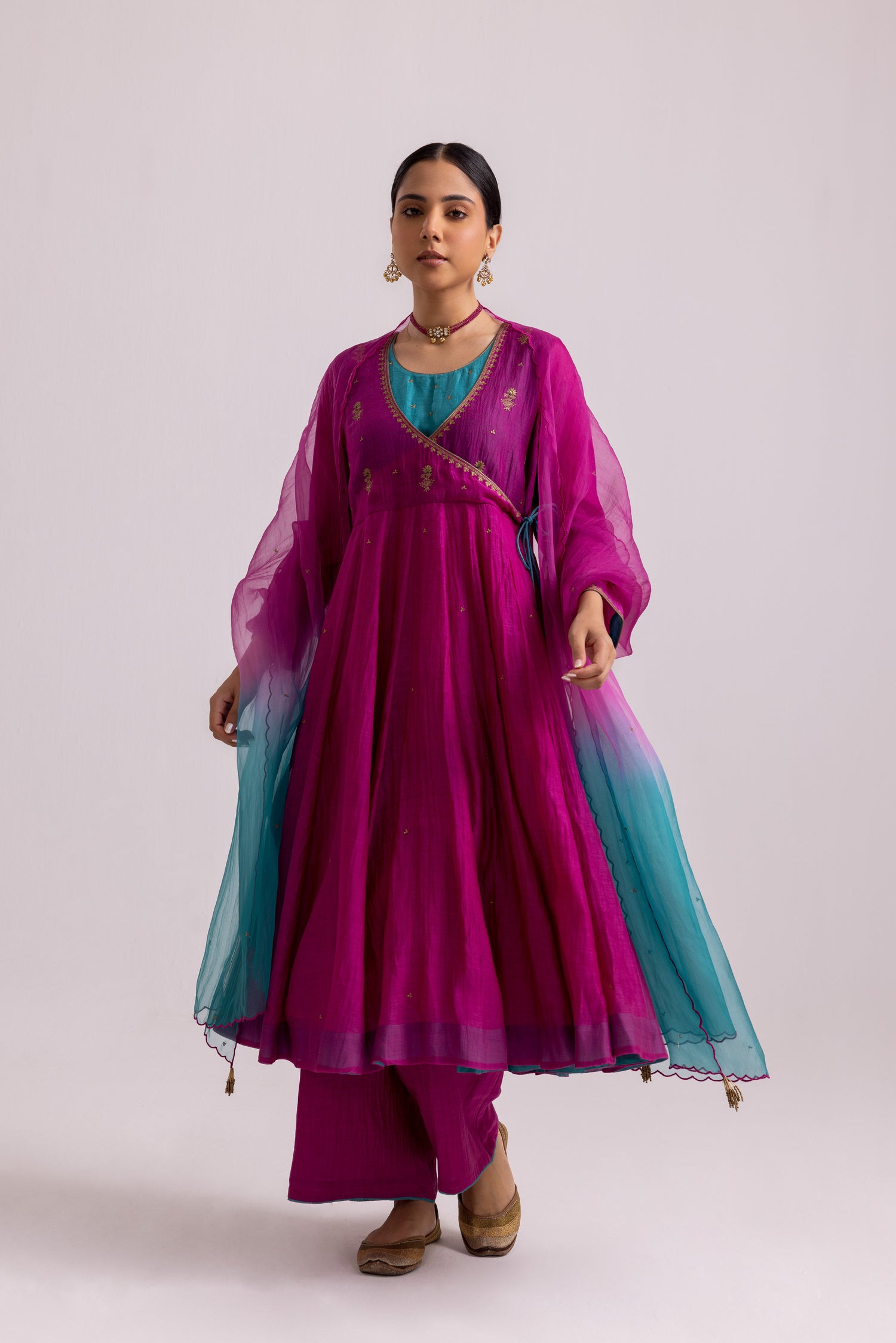 Ruhana Anarkali Set Magenta