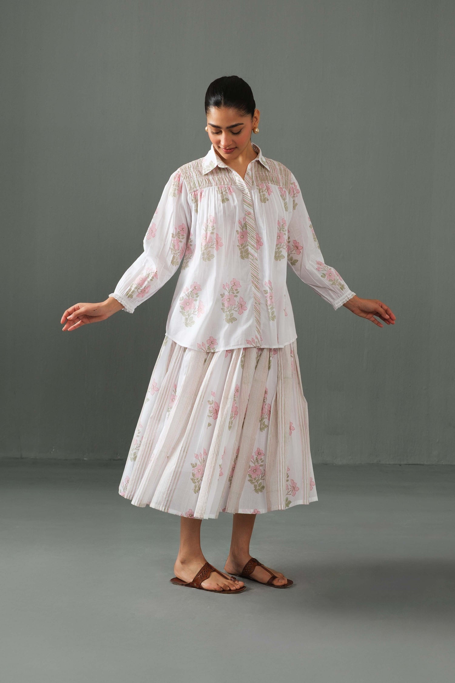 Mary Block print Co-ord set Pink Floral
