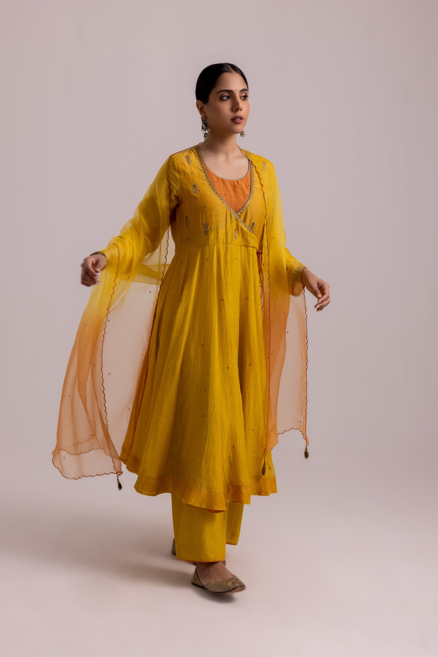 Ruhana Anarkali Set Mustard Yellow