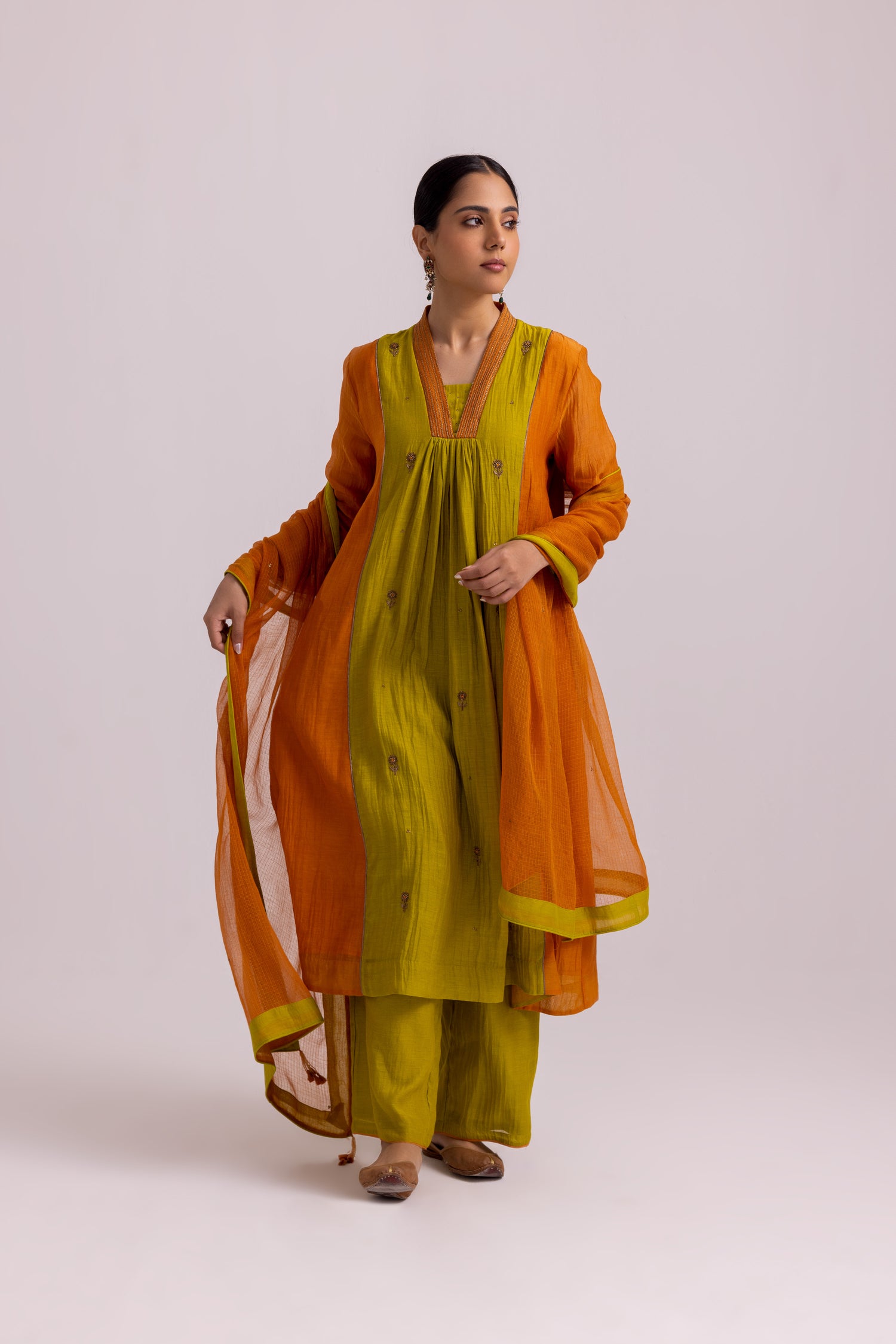 Megha Kurta Dupatta Set Green