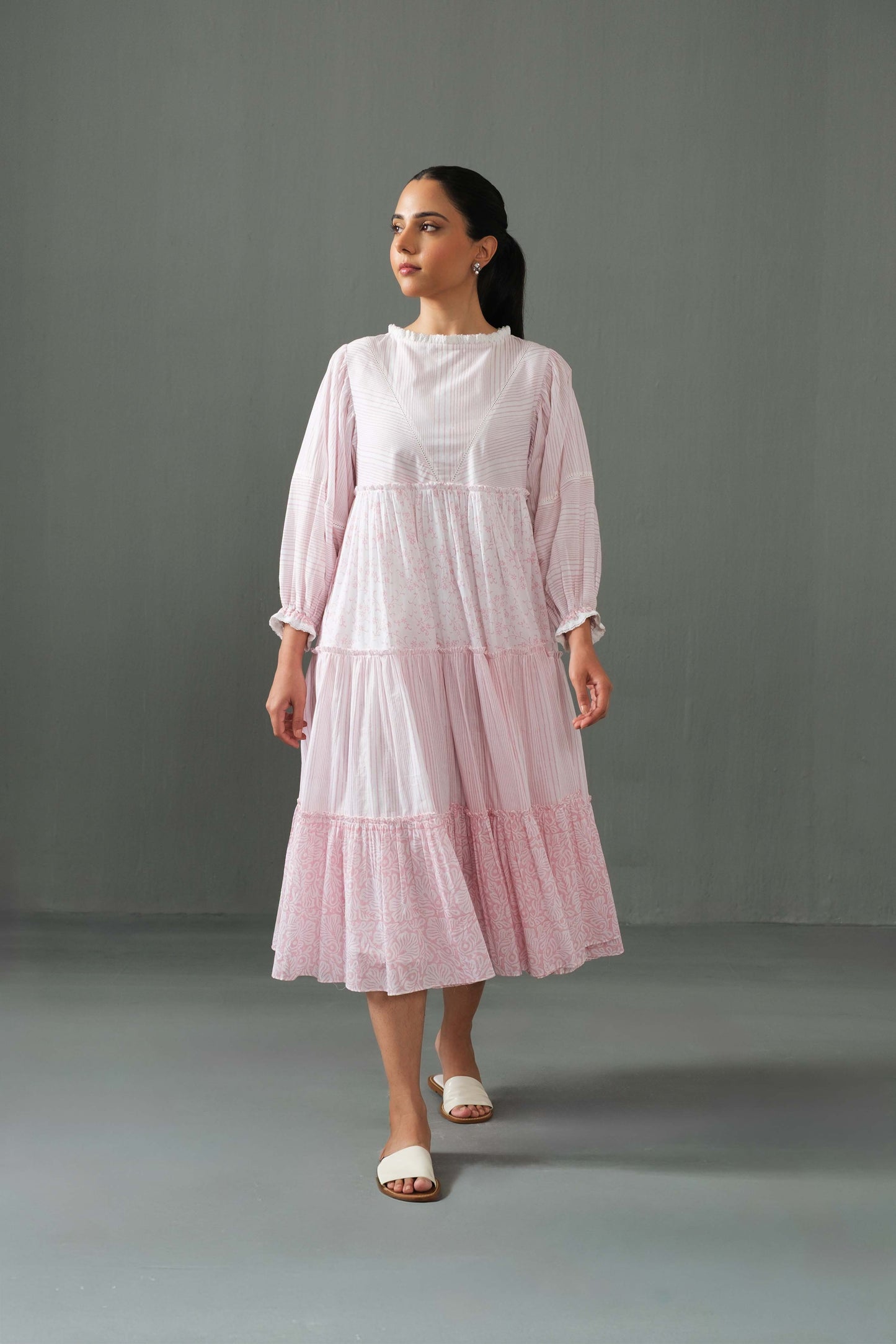 Megan Block Print Dress Pink