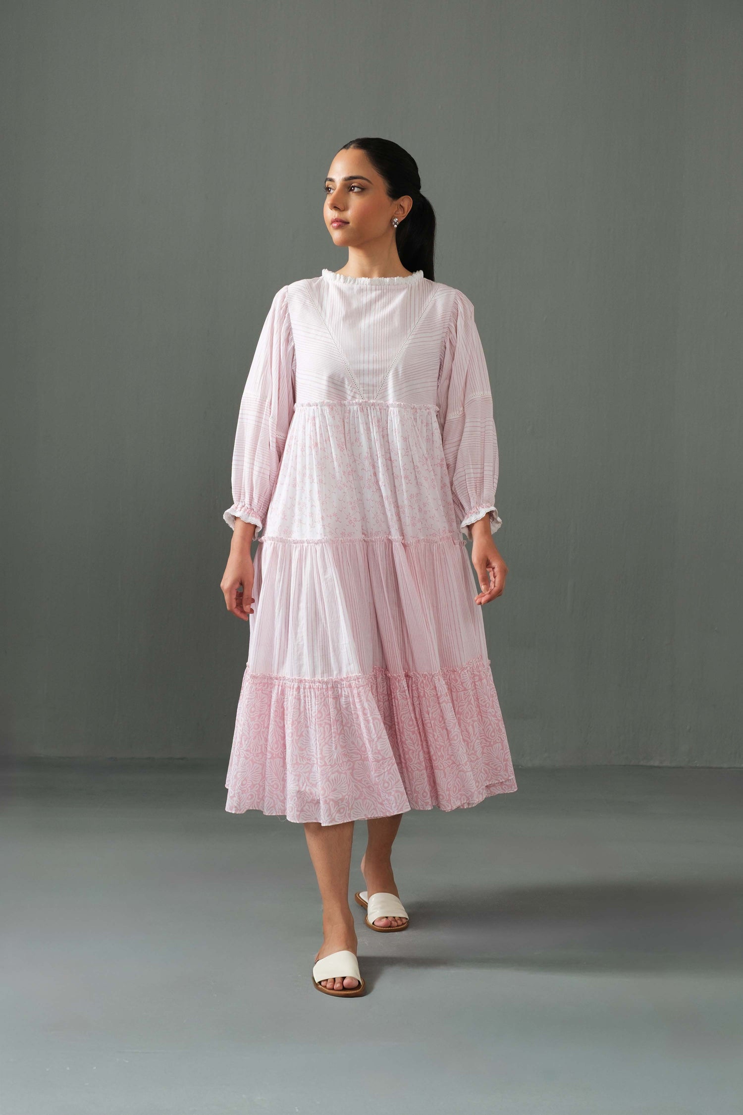 Megan Block Print Dress Pink