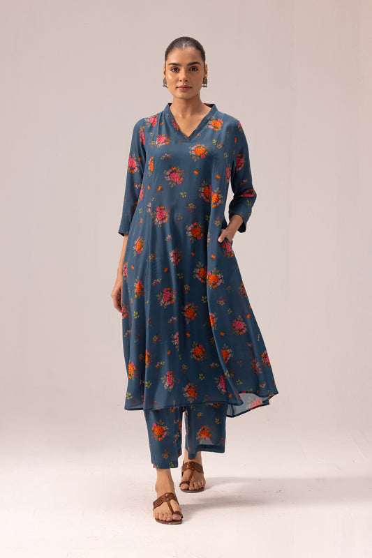 Thea Kurta Pant Set Blue