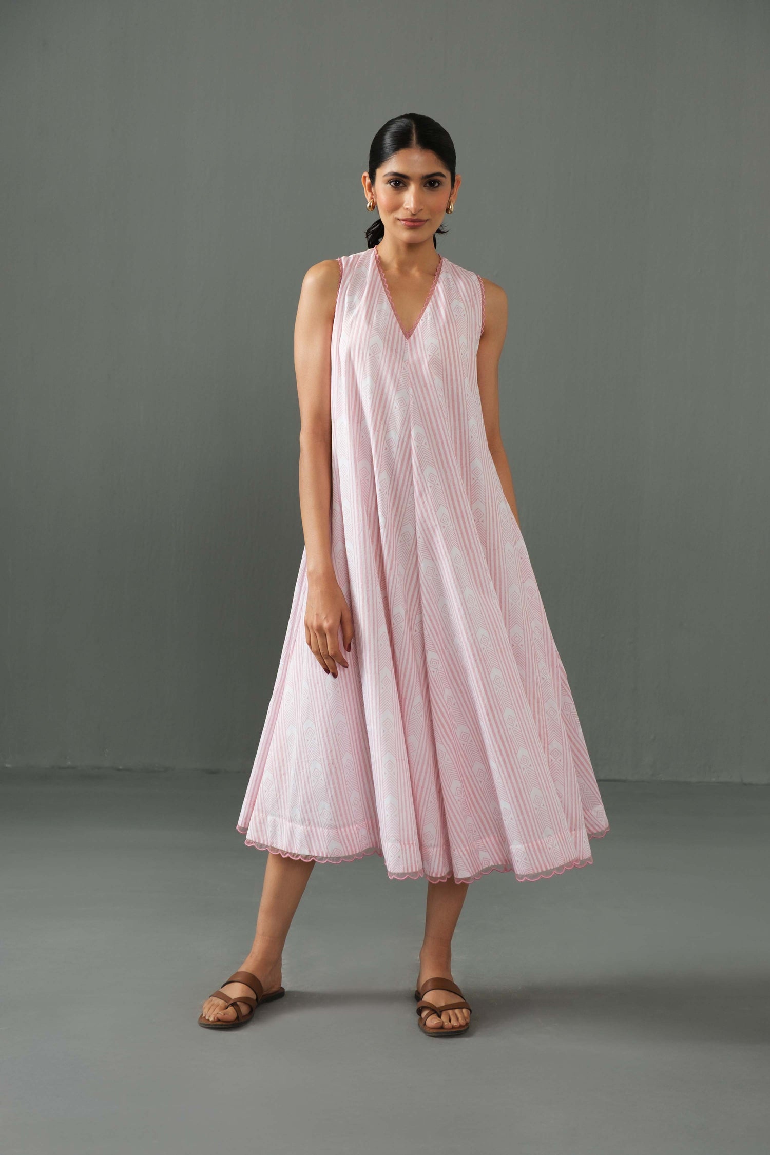 Orchid Block Print Dress Pink