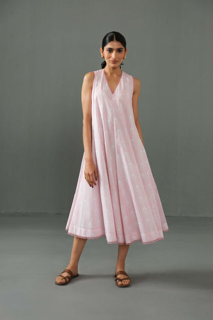 Orchid Block Print Dress Pink
